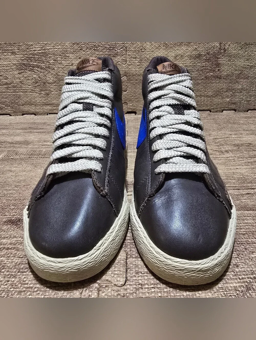RARE Nike Blazer High Ostrich Brown Royal Blue Shoes Sz 11 315877-241 Mens